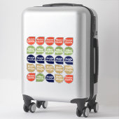Moderne Kerststickerzegels Sticker (Koffer)