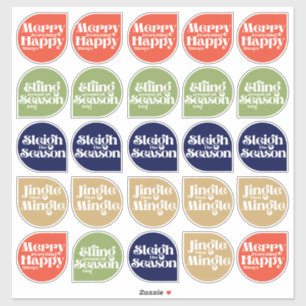 Moderne Kerststickerzegels Sticker