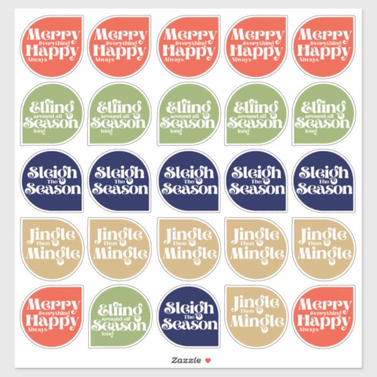 Moderne Kerststickerzegels Sticker (Vel)