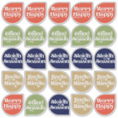 Moderne Kerststickerzegels Sticker (Voorkant)