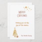 Moderne Kerststijl Minimalistisch  Feestdagenkaart (Voorkant / Achterkant)