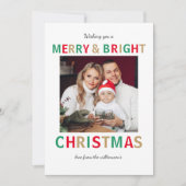 Moderne kerststijlvolle minimalistische Manuscript Feestdagenkaart (Voorkant)