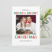 Moderne kerststijlvolle minimalistische Manuscript Feestdagenkaart (Staand voorkant)