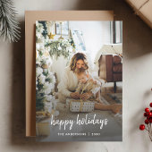 Moderne kerststijlvolle minimalistische Manuscript Feestdagenkaart