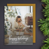 Moderne kerststijlvolle minimalistische Manuscript Feestdagenkaart