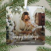 Moderne kerststijlvolle minimalistische Manuscript Metalen Ornament