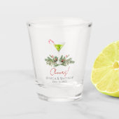 Moderne Kerststok Cocktails Martini Voor Koppels Shot Glas (Voorkant)