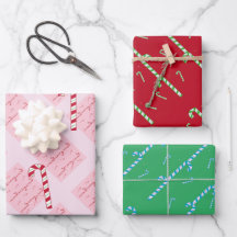 Moderne Kerststokpatroon Inpakpapier Vellen