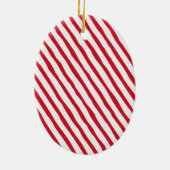 Moderne Kerststolpstreep Kerstfoto Keramisch Ornament (Achterkant)