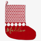 Moderne kerststouwen Retro Snowflakes Grote Kerstsok (Voorkant)