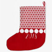 Moderne kerststouwen Retro Snowflakes Grote Kerstsok (Achterkant)