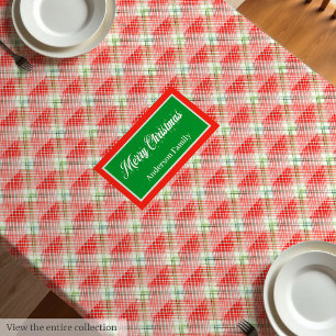 Moderne Kersttafelkleed Monogram Plaid Accent Tafelkleed
