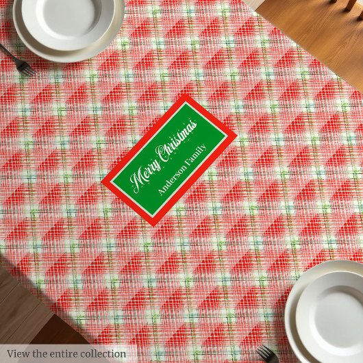 Moderne Kersttafelkleed Monogram Plaid Accent Tafelkleed