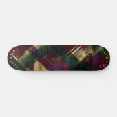 Moderne Kersttartan in Bourgondië en Goud Persoonlijk Skateboard (Horizontaal)