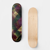 Moderne Kersttartan in Bourgondië en Goud Persoonlijk Skateboard (Voorkant)