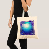 Moderne kersttas van glas in lood tote bag (Voorkant (product))