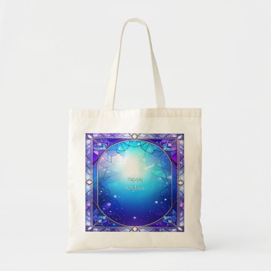 Moderne kersttas van glas in lood tote bag (Voorkant)
