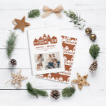 Moderne kerstterracotta huizen 3 foto feestdagenkaart<br><div class="desc">Moderne,  minimale Scandinavische Japan Noords geïnspireerde terracotta's stijlvolle,  eenvoudige 3 fotovakantiekaarten</div>