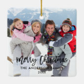 Moderne kersttijdreeks voor penseel penseel keramisch ornament (Achterkant)