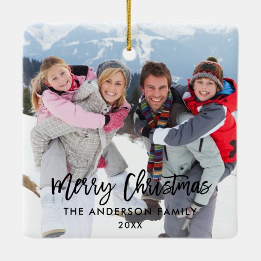 Moderne kersttijdreeks voor penseel penseel keramisch ornament (Achterkant)