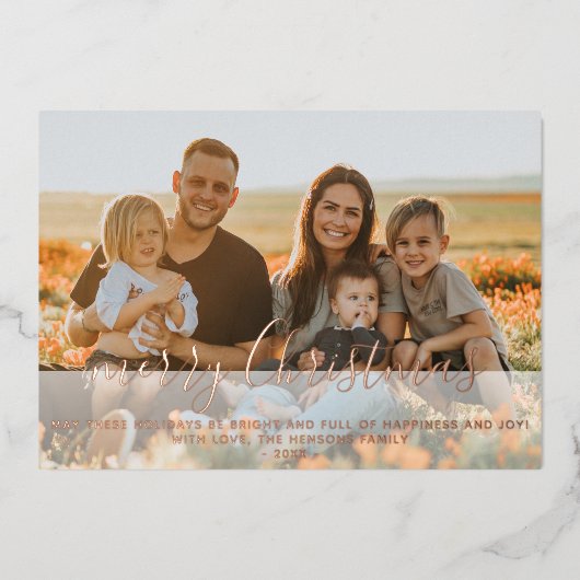 Moderne kersttijdserie volledige foto folie feestdagenkaart (Voorkant)