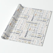 Moderne kersttijdverpakking cadeaupapier (Uitgerold)