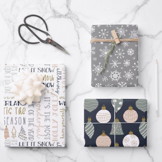 Moderne kersttijdverpakking inpakpapier vel (Voorkant)