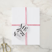 Moderne kersttypografie, aangepast cadeau Label Cadeaulabel (Met Touw)