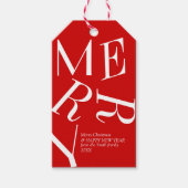 Moderne kersttypografie, aangepast cadeau Label Cadeaulabel (Voorkant)