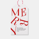 Moderne kersttypografie, aangepast cadeau Label Cadeaulabel (Voorkant)