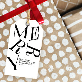 Moderne kersttypografie, aangepast cadeau Label Cadeaulabel
