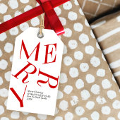 Moderne kersttypografie, aangepast cadeau Label Cadeaulabel