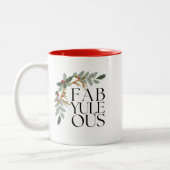 Moderne Kersttypografie Groen, Rood en Goud Tweekleurige Koffiemok (Links)