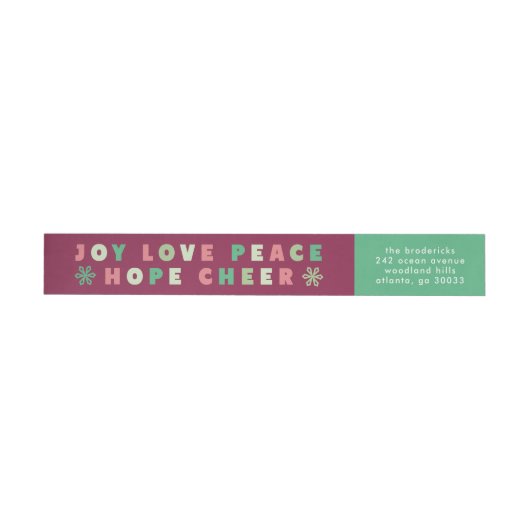 Moderne kersttypografie Joy Love Peace Hope (Individueel)