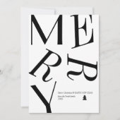 Moderne kersttypografie - persoonlijke kaart (Voorkant)