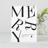 Moderne kersttypografie - persoonlijke kaart (Staand voorkant)