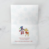 Moderne Kersttypografie Rudy Elfen Foto Feestdagen Kaart (Binnen)