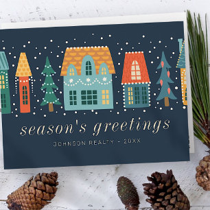 Moderne kerstvakantie briefkaart