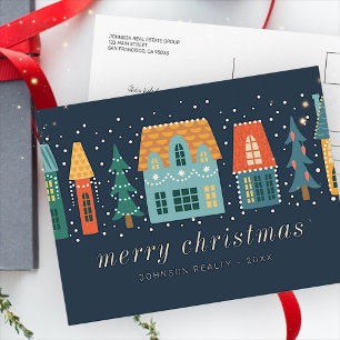 Moderne kerstvakantie briefkaart