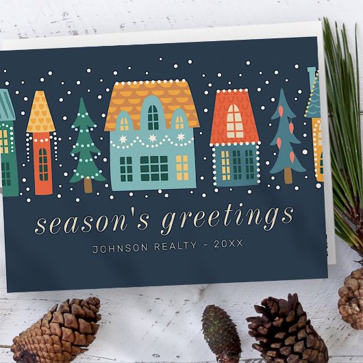 Moderne kerstvakantie briefkaart