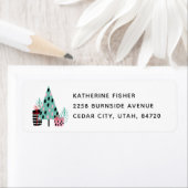 Moderne kerstvakantie etiketten met feestboom (Insitu)