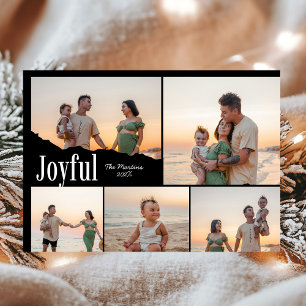 Moderne Kerstvakantie Familiefoto met Vrolijkheid Feestdagenkaart