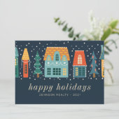 Moderne kerstvakantie feestdagenkaart (Staand voorkant)