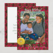 Moderne Kerstvakantie fotobericht dennenappels Feestdagenkaart (Voorkant / Achterkant)