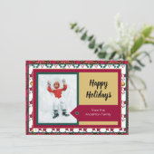 Moderne kerstvakantie fotobericht rood groen (Staand voorkant)