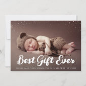 Moderne Kerstvakantie geboorte aankondiging (Voorkant)