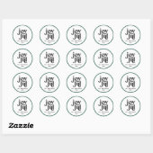 Moderne kerstvakantie met groene typografie ronde sticker (Vel)