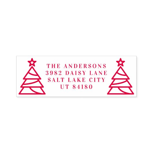 Moderne kerstvakantie met roodbaars  zelfinktende stempel (Design)