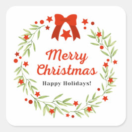 Moderne kerstvakantie vierkante sticker
