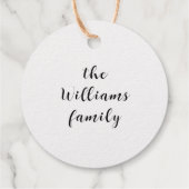 Moderne Kerstvakantie Vreugde Familie Naam Folie Bedankjes Labels (Achterkant)